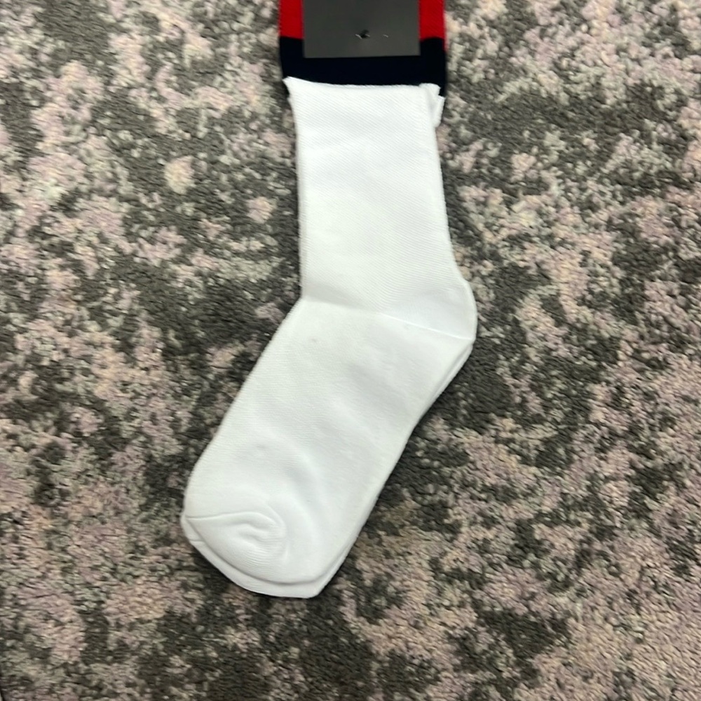 White and Blue striped Socks